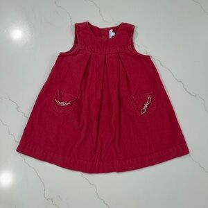 Jacadi Paris Hot Pink Corduroy Sleeveless Dress